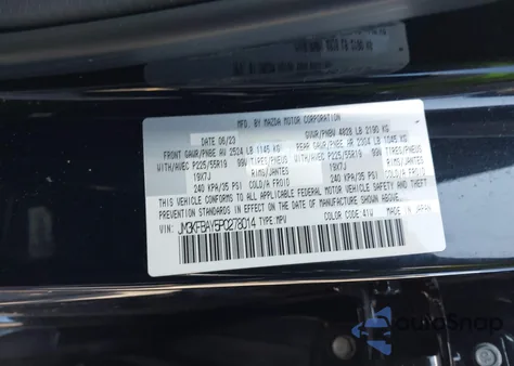 2023 Mazda Cx-5 2.5 Turbo z USA, uszkodzony, nr VIN JM3KFBAY5P0278014